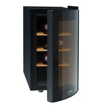 

H.Koenig AGE8WV Wine Bar 8 bottles, 25 litres, silent, 4 shelves, black, plastic [energy efficiency class B]