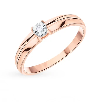

Gold ring with diamonds sunlight sample 585