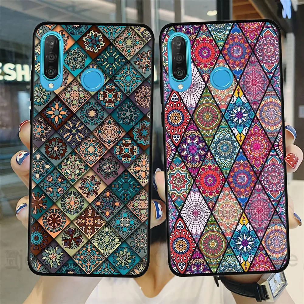 Multi-Color Grid Soft Black phone Case For Huawei Honor 10 20 Lite 10i 8X 8C 9X Pro Mate 30 P20 P30 P40 Henna Cover | Мобильные