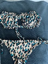 Conjunto de Bikini con estampado de leopardo para mujer, traje de baño de dos piezas con estampado de leopardo, cintura baja, 2021