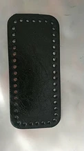 Alta calidad inferior para tejer bolsa de PU cuero de patente bolsa de accesorios rectángulo de fondo con agujeros Crochet DIY bolsa de fondo