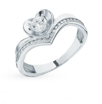 

Silver ring with cubic zirconia sunlight sample 925