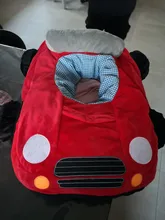 Asiento de coche de felpa con dibujos animados para bebé, asiento de apoyo sin relleno, asiento de aprendizaje, regalo divertido y nuevo