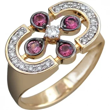 

Esthete ring with tourmaline and diamonds in Yellow Gold