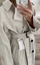 Gabardina larga con doble botonadura para mujer, abrigo ajustado con cinturón, ropa de primavera otoño