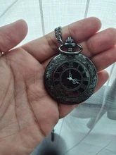 Números romanos negros de cuarzo reloj de bolsillo hombres mujeres negro Funda hueca Steampunk Vintage colgante, collar, mejores regalos para hombres y mujeres