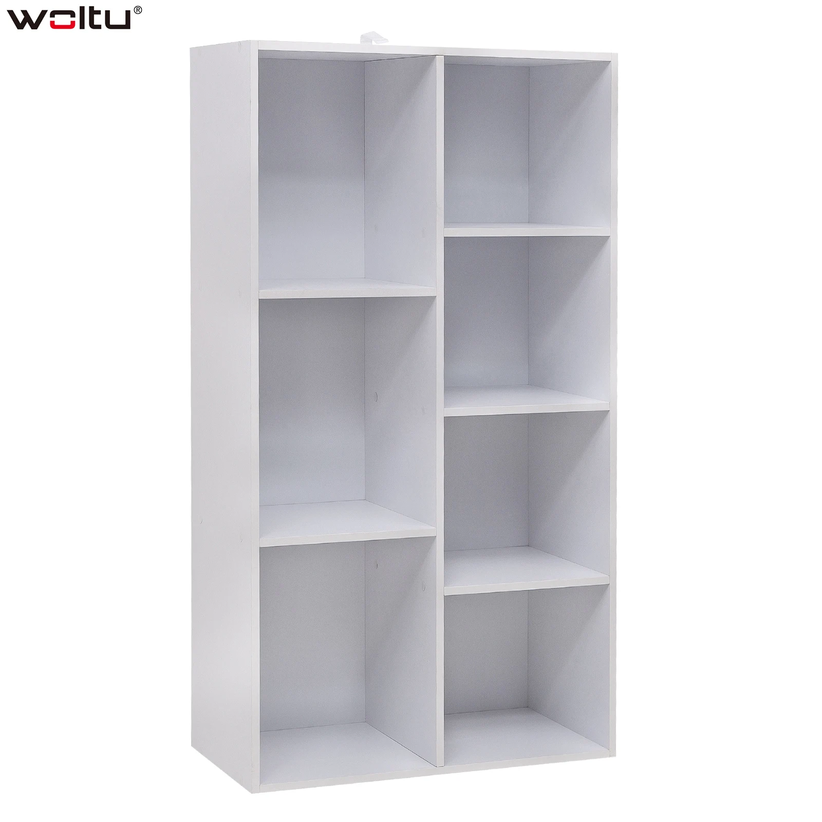 Estantería blanca, estante vertical con 4 cubos, estante de exhibición  moderno, estantes de almacenamiento de madera para dormitorio, sala de  estar