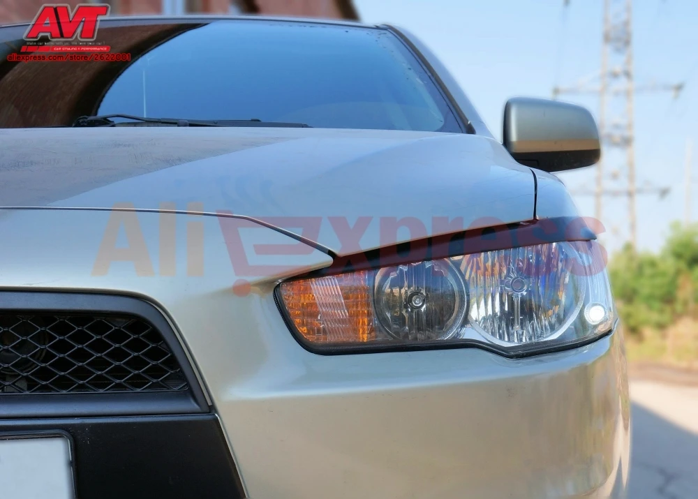 Реснички для бровей Mitsubishi Lancer X 2007~ ABS пластиковые молдинги огни дизайн интерьера свет автомобиля Стайлинг украшения Аксессуары