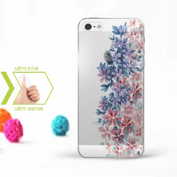 

Personalized iPhone 5-5S Slim Clear Silicone Phone Cover (Flower Temalı-10)