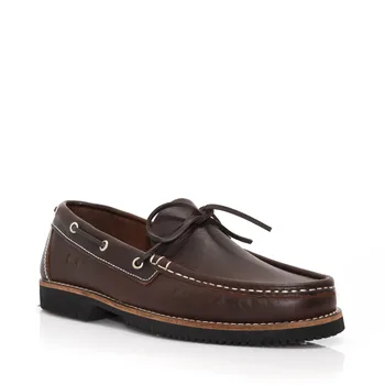 

Fluchos shoe man Moccasin brown leather oiled up