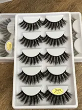 Pestañas postizas 3D de visón gruesas, 5 pares, maquillaje, pestañas llamativas, volumen Natural, suaves, g800