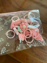 Anillo de fruta bonita para niñas, sortija Multicolor de colores, fruta bonita, traje de princesa, 12 Uds.