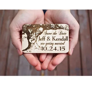 

Save The Date Magnet ,custom wood Tree Trunk magnets, Engraved wedding announcement Invites,Engagement tag, baptism favor gift