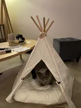 Cat Bed House Teepee Cushion Pet-Tent Puppy Available Outdoor Portable For Dog with Thick
