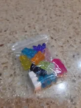 Mini abalorios de oso de goma de 22x11mm, 10 Uds., Color caramelo, para hacer aretes, colgantes, collares, joyería creativa DIY