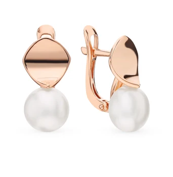 

Gold earrings with pearls sunlight sample 585