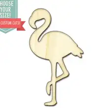 Фламинго вырезанный по дереву-на заказ Выберите свой размер-лазерная резка Деревянные Художественные товары для рукоделия Настенный декор свадебный детский DCS0192