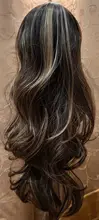 EASIHAIR-Pelucas largas oscuras para mujer, color marrón, con flequillo, resistente al agua y al calor, cabello sintético afroamericano