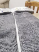 Saco de dormir para bebé, saco de dormir para cochecito de bebé, sólido, grueso, cálido, envolvente para recién nacido, manta de punto de 75x35cm
