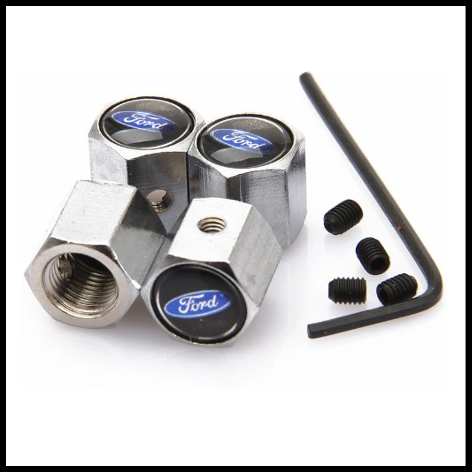 TAPONES ANTIRROBO PARA FORD KUGA MONDEO KA ECOSPORT MUSTANG VALVULA RUEDA LLANTA|Vástagos y tapas de válvulas| - AliExpress