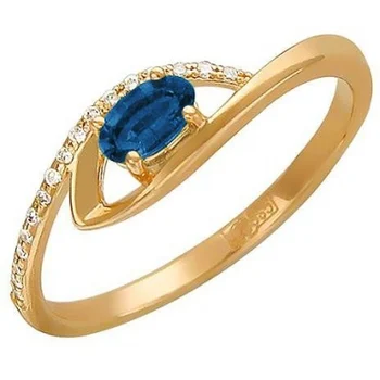 

Esthete ring with sapphire and diamonds in red gold