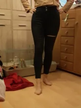 Pencil Jeans Ripped Trousers Long-Pants Mozuleva High-Waist Winter Female Denim Women