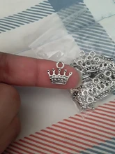 20 piezas encantos corona 13x14mm tibetano bronce Color plata colgantes joyería antigua fabricación artesanal DIY