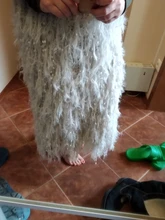 Crochet Skirt Feather-Sweater A-Line Midi Grey Long Designer High-Waist Fashion Women