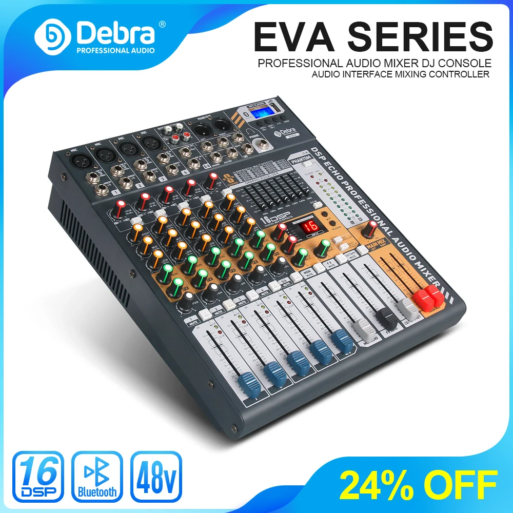 Debra Audio EVA-6 6-канальный аудиомиксер DJ & Studio консольный микшер система Встроенный