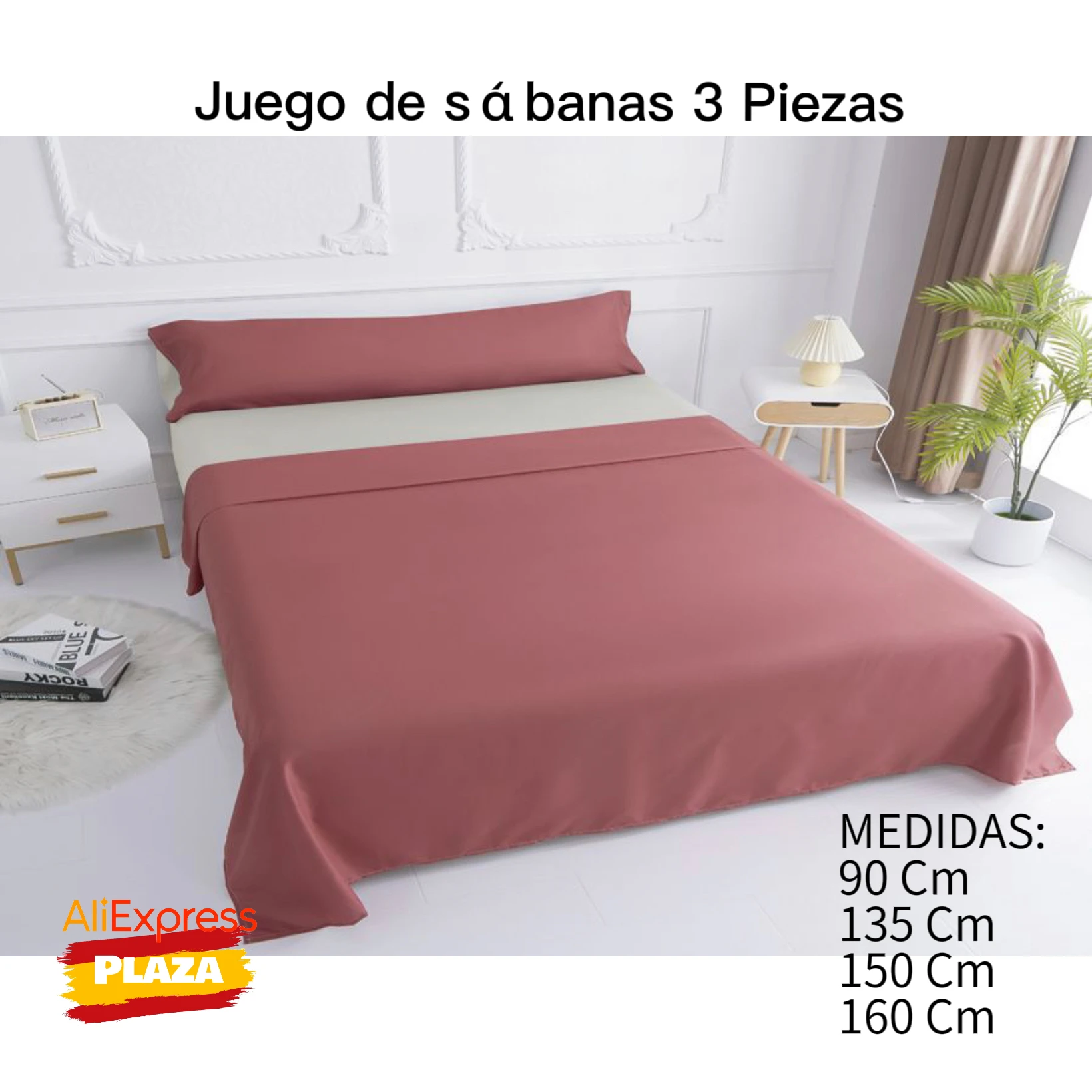 Juego Sábanas Para Cama De 90/135/150/160cm. Tres Piezas Con Funda  Almohada, Encimera/bajera. Composicion 100% Poliester. Tacto Extra Suave.  No Hace Bolitas - Sábanas - AliExpress