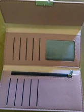 Cartera Coreana de 3 pliegues para mujer, cartera con hebilla de cuero Pu, bolso de mano largo multifunción, tarjetero