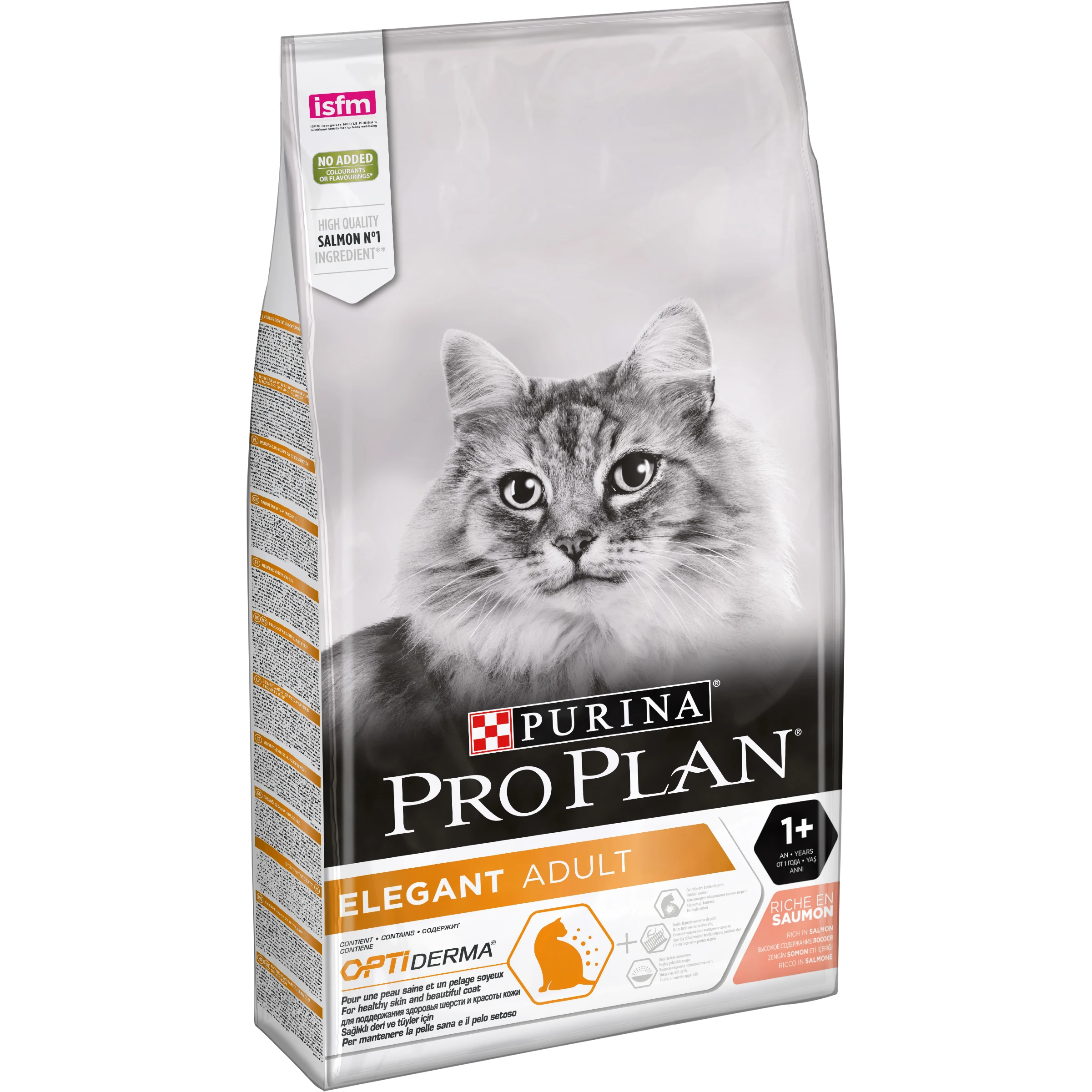 Сухой корм Purina Pro Plan для поддержания красоты шерсти и здоровья кожи, с лососем, Пакет, 10 кг. Про План