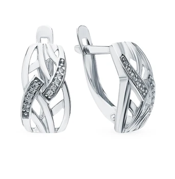 

Silver earrings with cubic zirconia sunlight sample 925 test