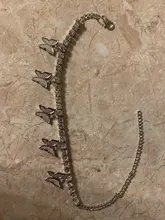 Tobillera de mariposa para mujer, cadena de tenis con diamantes de imitación, joyería para pie, tobillera de playa para verano