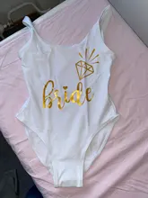 Bañador de despedida de soltera para mujeres, traje de baño de una pieza con inscripción bride y bride squad, bikini de talle alto para novia y amigas, fiestas de boda