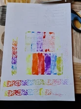 Almohadilla de tinta no tóxica de seguridad, 6 colores, almohadilla de tinta creativa de arco iris, sello de goma a base de aceite para impresión de dedos de niños, regalo artístico para niños