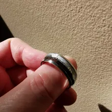 FDLK 8mm blanco y negro anillo de acero inoxidable madera de Koa flecha con incrustaciones boda banda de moda de los hombres accesorios de tamaño 6-13