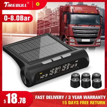 

6-Wheel Auto Truck TPMS Wireless Tire Pressure Monitoring System 6PCS Tire Pressure Sensor Solar Charge Car TPMS Alarm Monitor