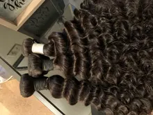 Melodie 28 30 32 pulgadas onda profunda mechones con cierre brasileño de la Virgen del pelo humano Frontal rizado mechones y 4X4 cierre