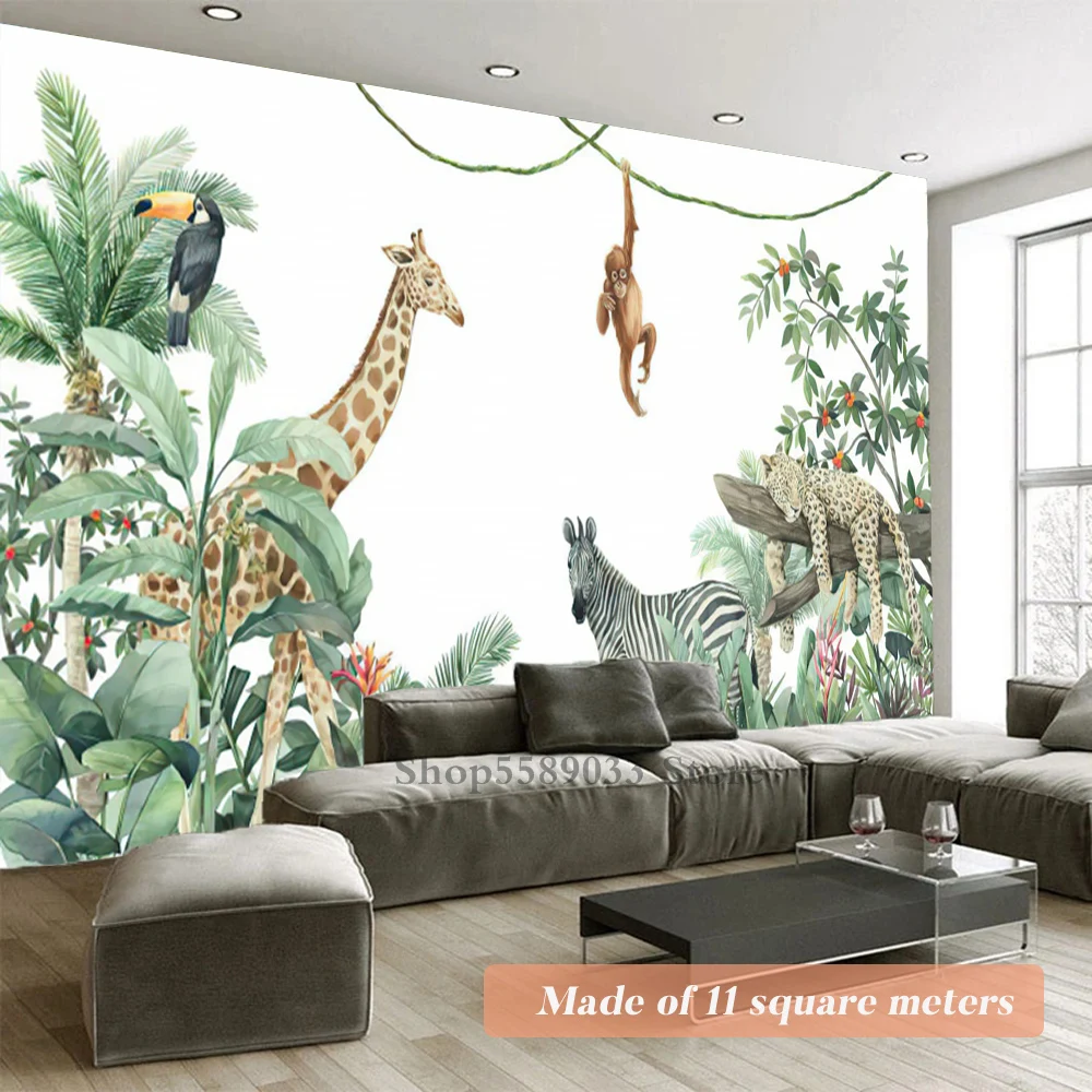 Walltastic Jungle Safari Multicolour Smooth Wallpaper Mural 8ft high x 10ft  wide  DIY at BQ