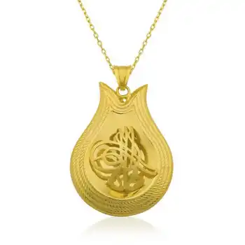

KUTAYDAN 925 Sterling Silver Yellow Tuğra Lady Necklace