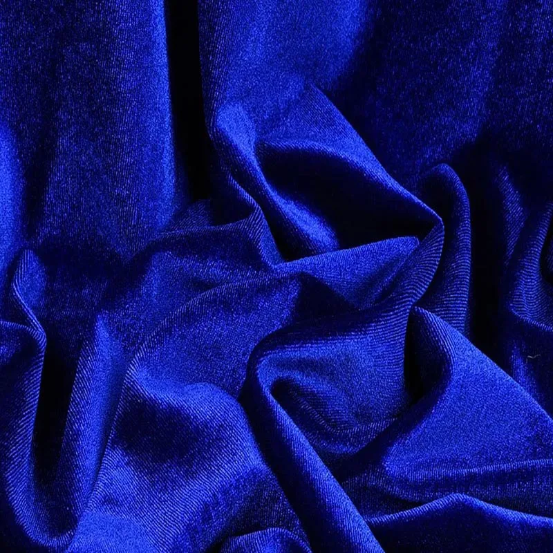 07 - Royal Blue Роскошная стрейч-бархатная ткань с леопардовым принтом, бархатная ткань, швейная одежда, костюмы, ткань для рукоделия - Цвет: 07 - Royal Blue