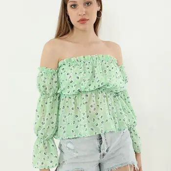 여성용 블라우스 지플레이 쉬폰 블라우스 여름 패션 티셔츠 코튼 2022 New Collection Streetwear Backless Crop Top With Strap