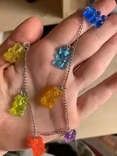 Collares de cadena de acero inoxidable para mujer y niña, collar con abalorio de oso de dibujos animados de Judy de color caramelo, joyería diaria, regalos de fiesta