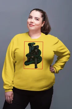 

Angemiel Wear Snake And Coolest Skeleton Yellow Women Sweatshirts