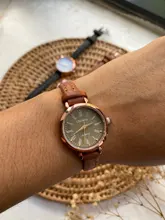Reloj de pulsera pequeño Retro para mujer, cronógrafo marrón, de cuero, marca de moda, 2020, 1 ud.