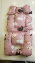 Almohadilla de algodón con estampado para cochecito de bebé, asiento de coche, silla con ruedas, colchón, funda de almohada, carro infantil, cojín grueso y cálido