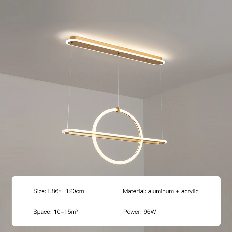 Modern Luxury LED Chandelier For Kitchen Island Dining Table Interior Home Decor Golden Pendant Lamp Ring Ceiling Hanging Light bathroom chandeliers Chandeliers