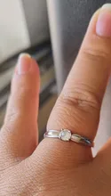 Anillo de compromiso de piedras redondas y pequeñas para mujer, sortija de boda de cristal Plata de Ley 925 auténtica