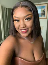 Malaika recto Bob corto frente de encaje pelucas de cabello humano 13x4 pelo brasileño peluca Bob contundente corte Bob pelucas con minimechones